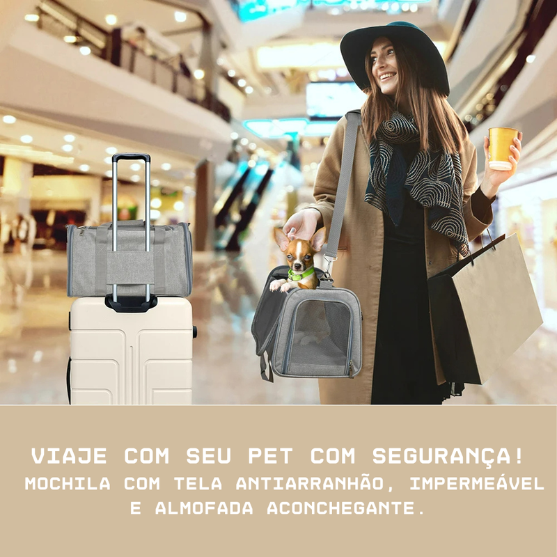Mochila Pet Clássica com Tela Resistente