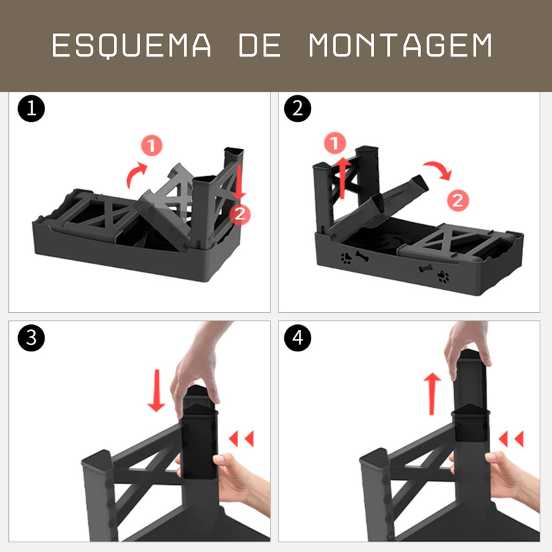Tigela 3 em 1 com Altura Ajustável