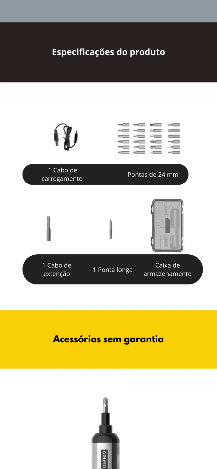 Chave de Fenda Elétrica Sem Fio 2000mAh | Portátil e Recarregável