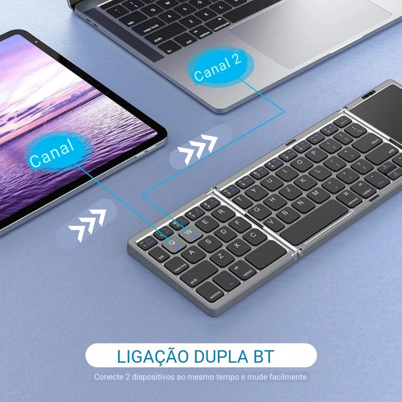 Teclado Bluetooth sem fio dobrável Seenda