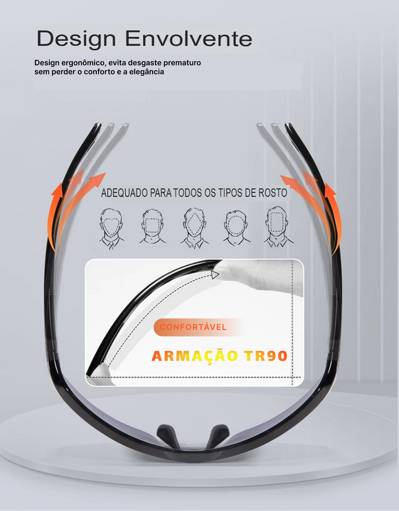 Óculos polarizados para esportes e viagens