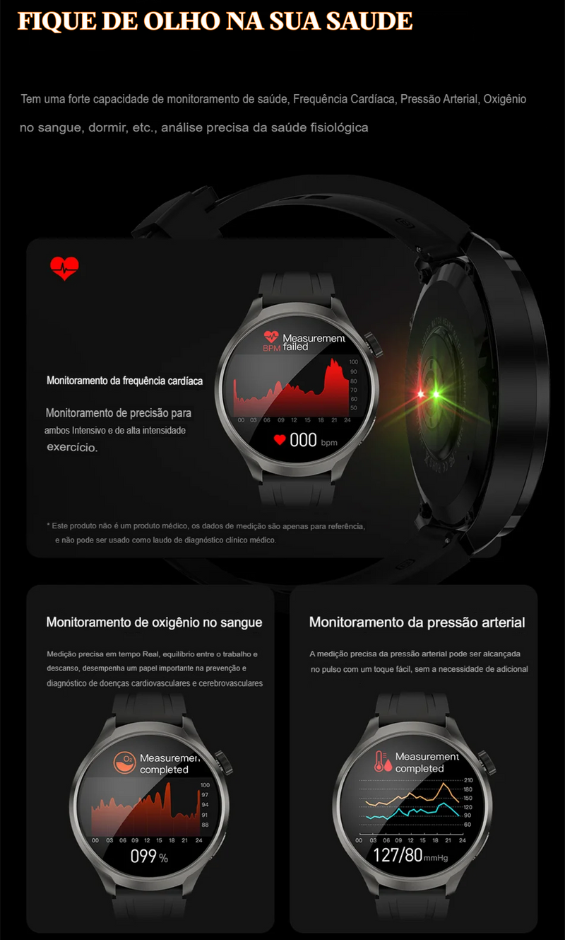 Relógio Inteligente 2025: 25+ Funções com NFC, GPS e Bluetooth