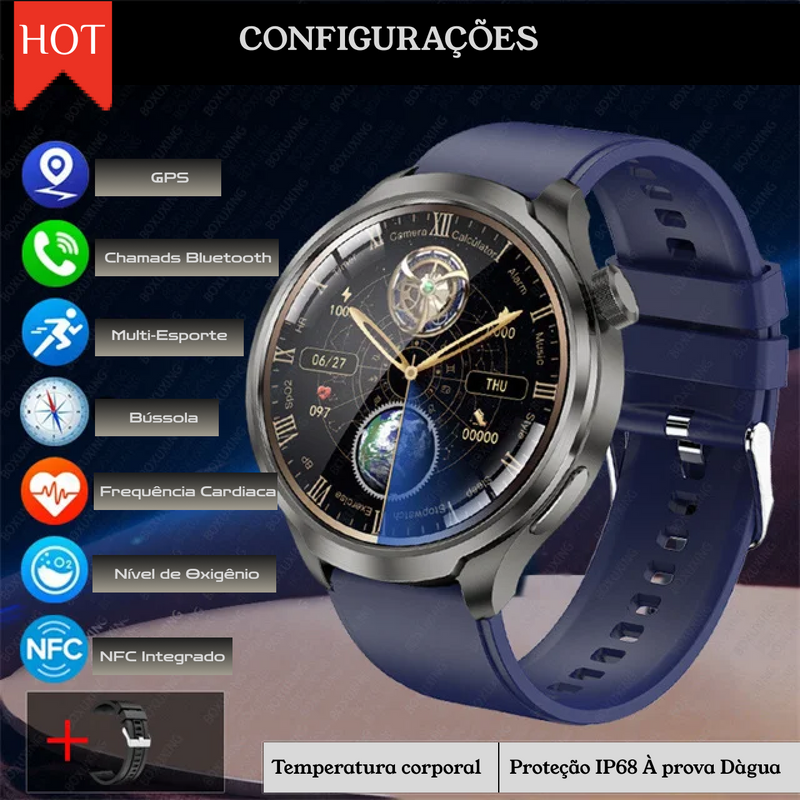 Relógio Inteligente 2025: 25+ Funções com NFC, GPS e Bluetooth