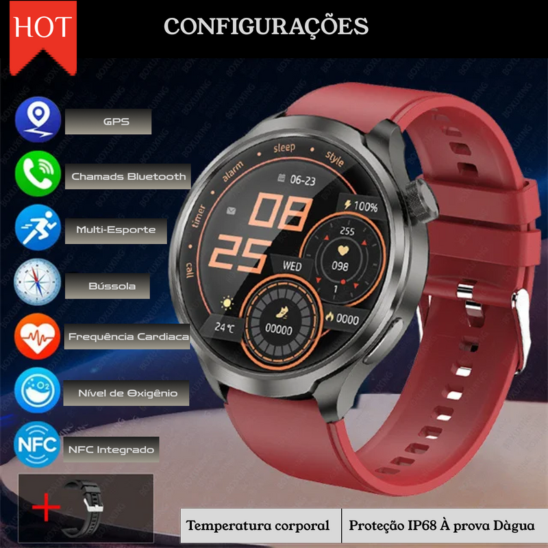 Relógio Inteligente 2025: 25+ Funções com NFC, GPS e Bluetooth