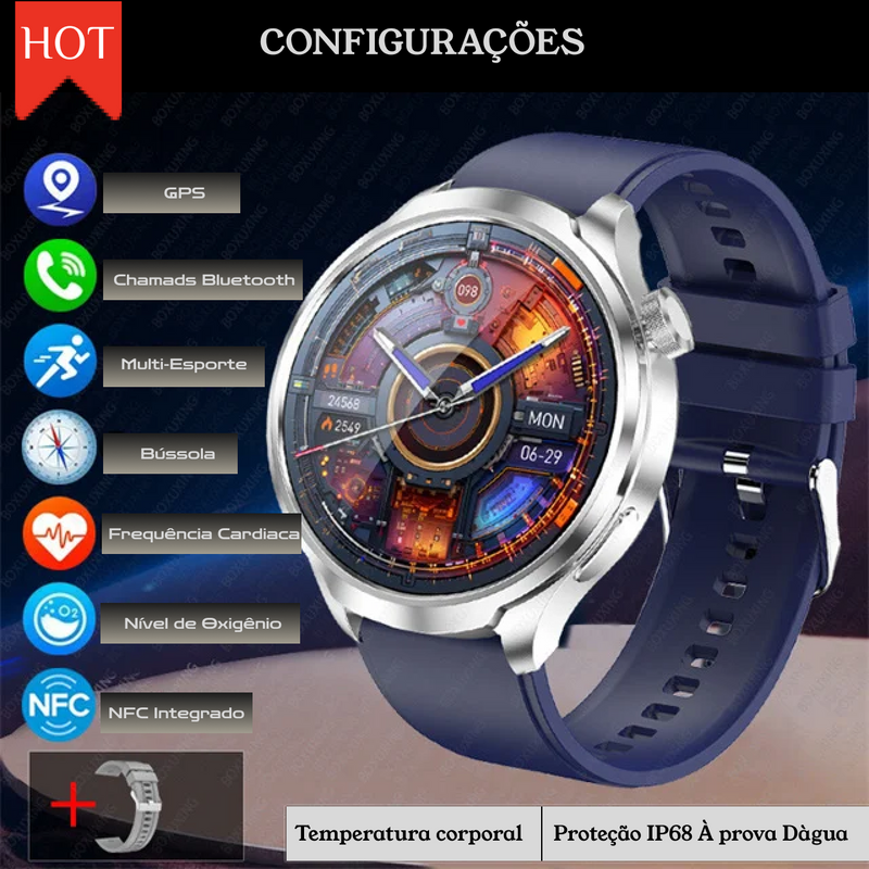 Relógio Inteligente 2025: 25+ Funções com NFC, GPS e Bluetooth