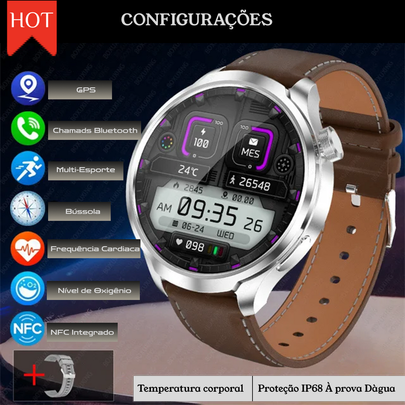 Relógio Inteligente 2025: 25+ Funções com NFC, GPS e Bluetooth