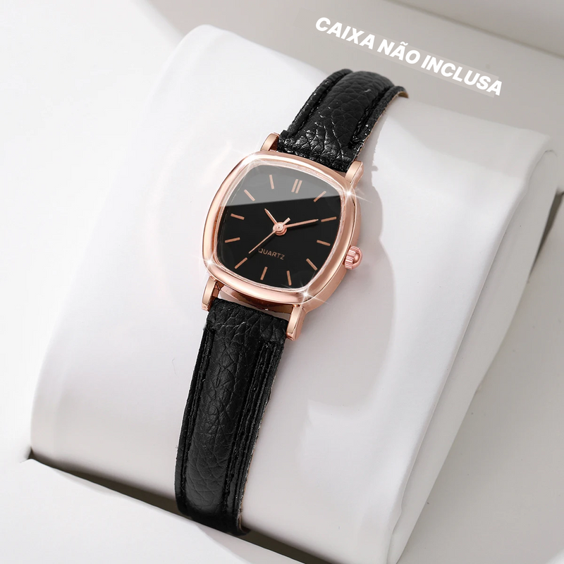 Relógio Feminino Elegante em Couro