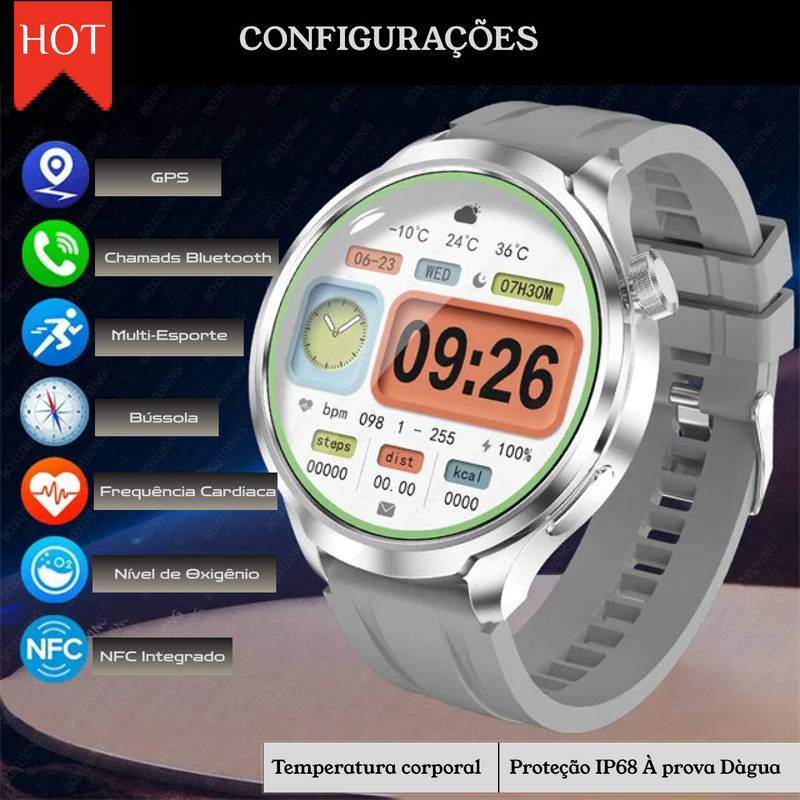 Relógio Inteligente 2025: 25+ Funções com NFC, GPS e Bluetooth