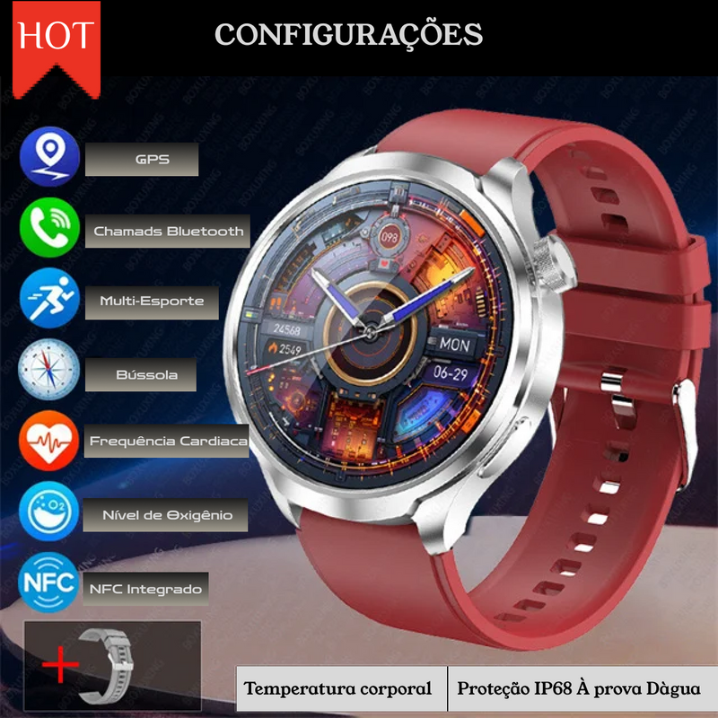Relógio Inteligente 2025: 25+ Funções com NFC, GPS e Bluetooth