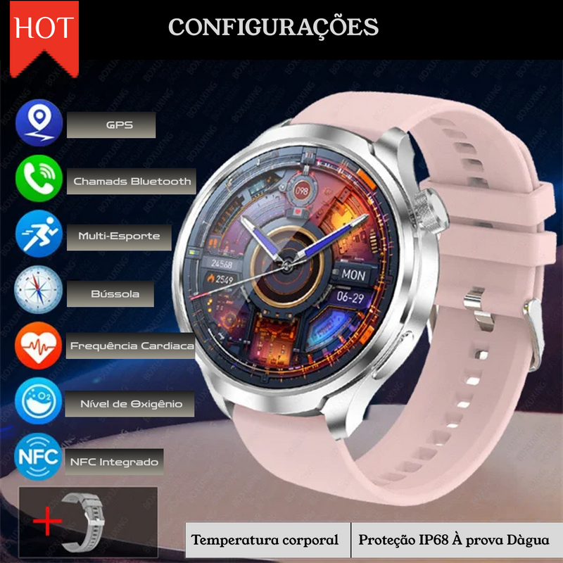Relógio Inteligente 2025: 25+ Funções com NFC, GPS e Bluetooth