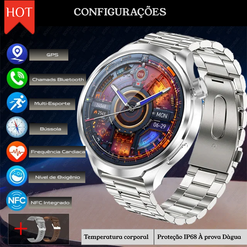 Relógio Inteligente 2025: 25+ Funções com NFC, GPS e Bluetooth