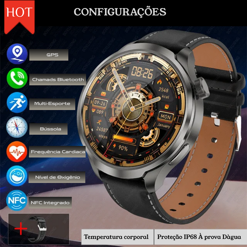 Relógio Inteligente 2025: 25+ Funções com NFC, GPS e Bluetooth