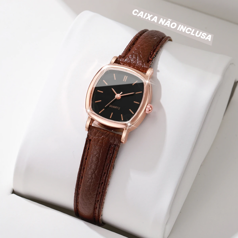 Relógio Feminino Elegante em Couro