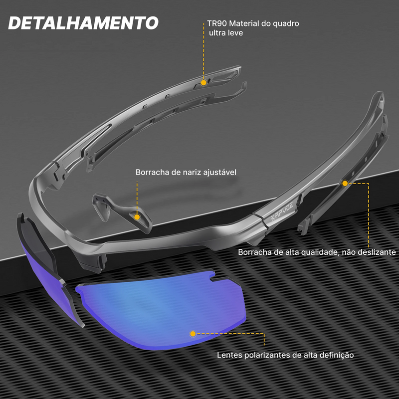 Óculos polarizados para esportes e viagens