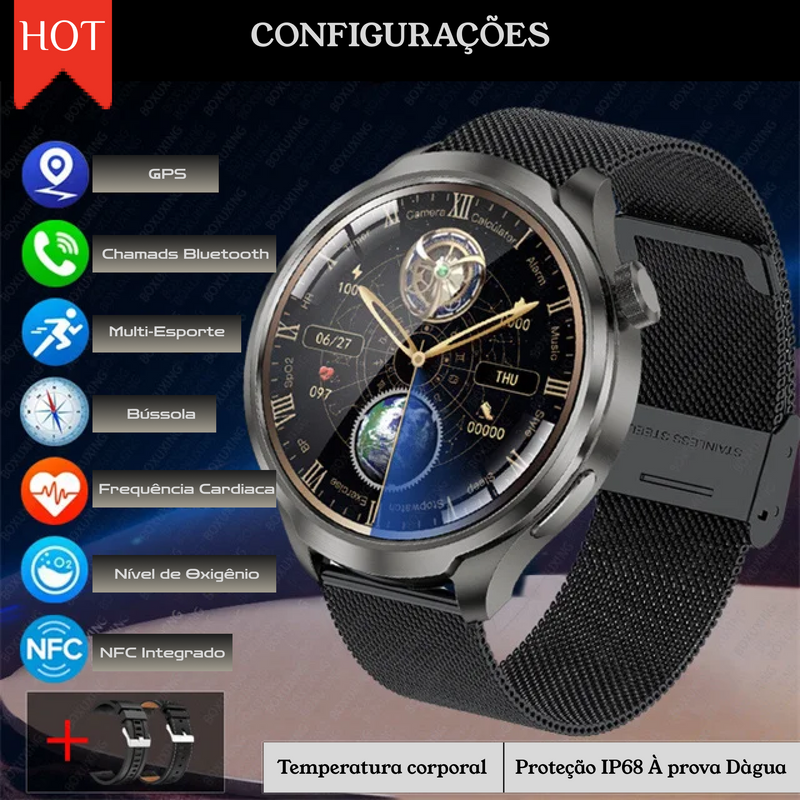 Relógio Inteligente 2025: 25+ Funções com NFC, GPS e Bluetooth