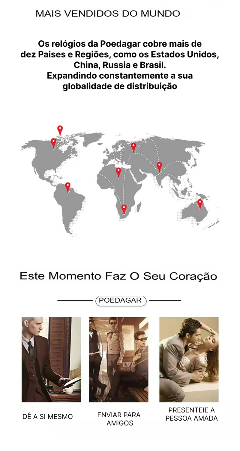 Relógio POEDAGAR: Luxo, Estilo e Funcionalidade