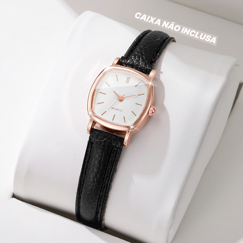 Relógio Feminino Elegante em Couro