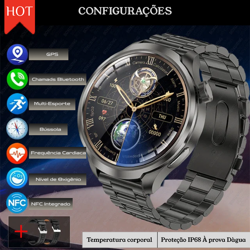 Relógio Inteligente 2025: 25+ Funções com NFC, GPS e Bluetooth