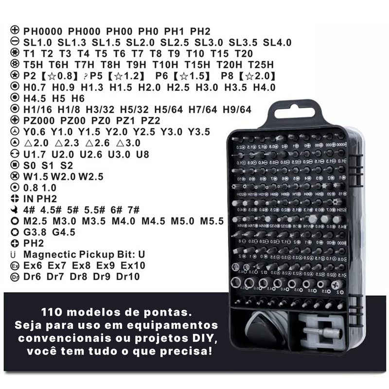 Chave de Fenda Magnética Aço Inox Alta Precisão