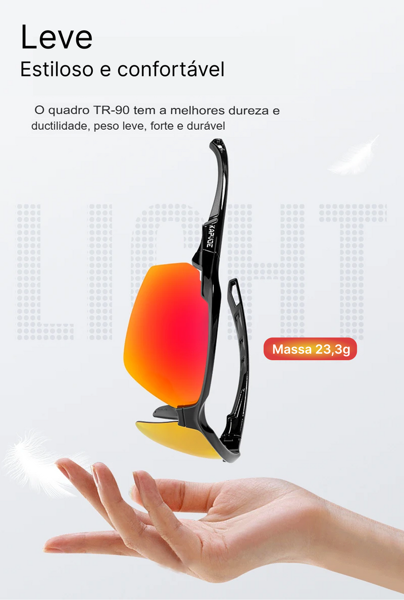 Óculos polarizados para esportes e viagens