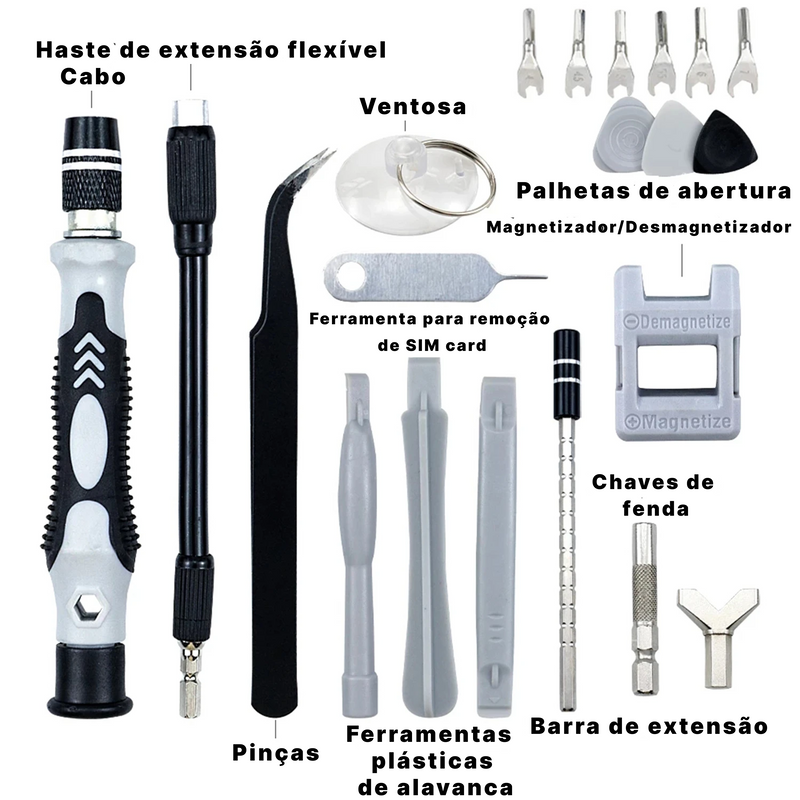 Chave de Fenda Magnética Aço Inox Alta Precisão