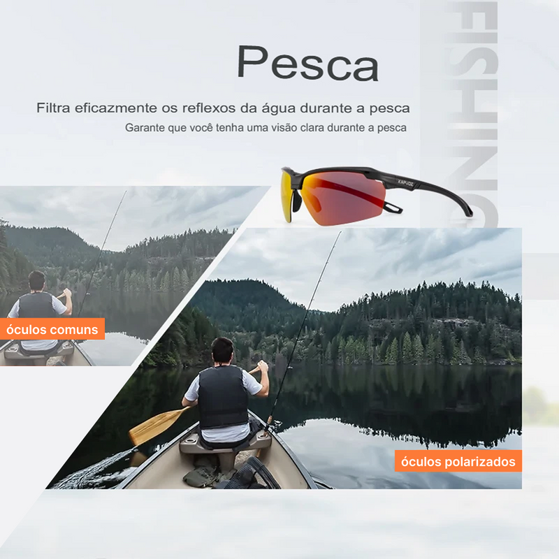 Óculos polarizados para esportes e viagens
