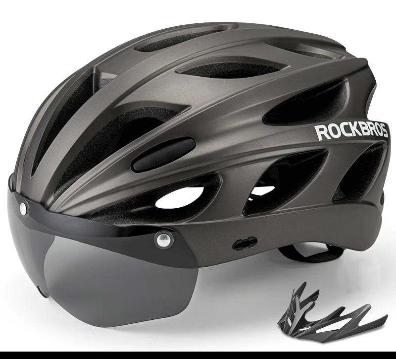 Capacete ROCKBROS Integrado – 4 Cores, 274g, com Óculos Magnético