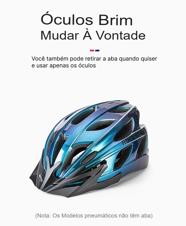Capacete ROCKBROS Integrado – 4 Cores, 274g, com Óculos Magnético