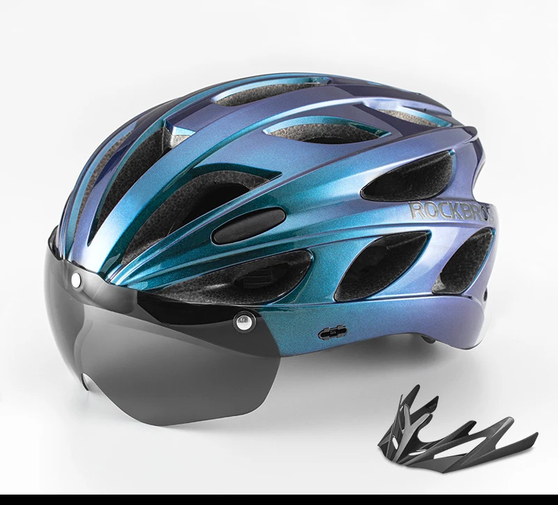 Capacete ROCKBROS Integrado – 4 Cores, 274g, com Óculos Magnético