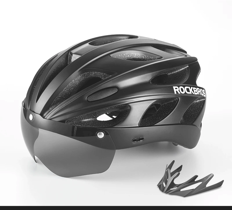 Capacete ROCKBROS Integrado – 4 Cores, 274g, com Óculos Magnético