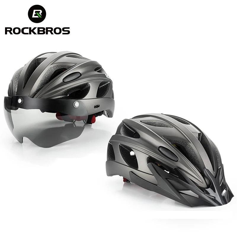 Capacete ROCKBROS Integrado – 4 Cores, 274g, com Óculos Magnético