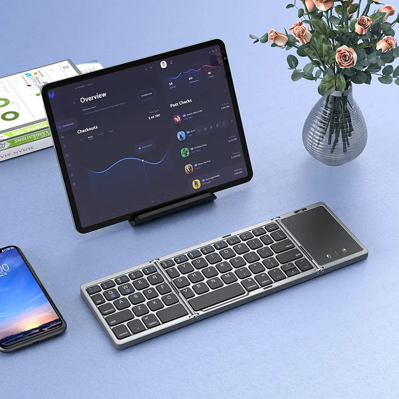 Teclado Bluetooth sem fio dobrável Seenda