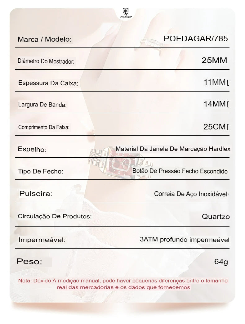 Relógio POEDAGAR: Luxo, Estilo e Funcionalidade