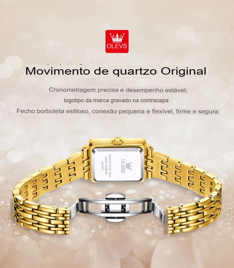 Relógio OLEVS – Luxo e Sofisticação  A Joia Perfeita pra Mulher Moderna