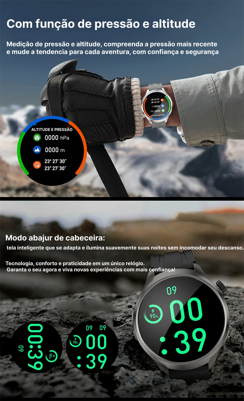 Relógio Inteligente 2025: 25+ Funções com NFC, GPS e Bluetooth
