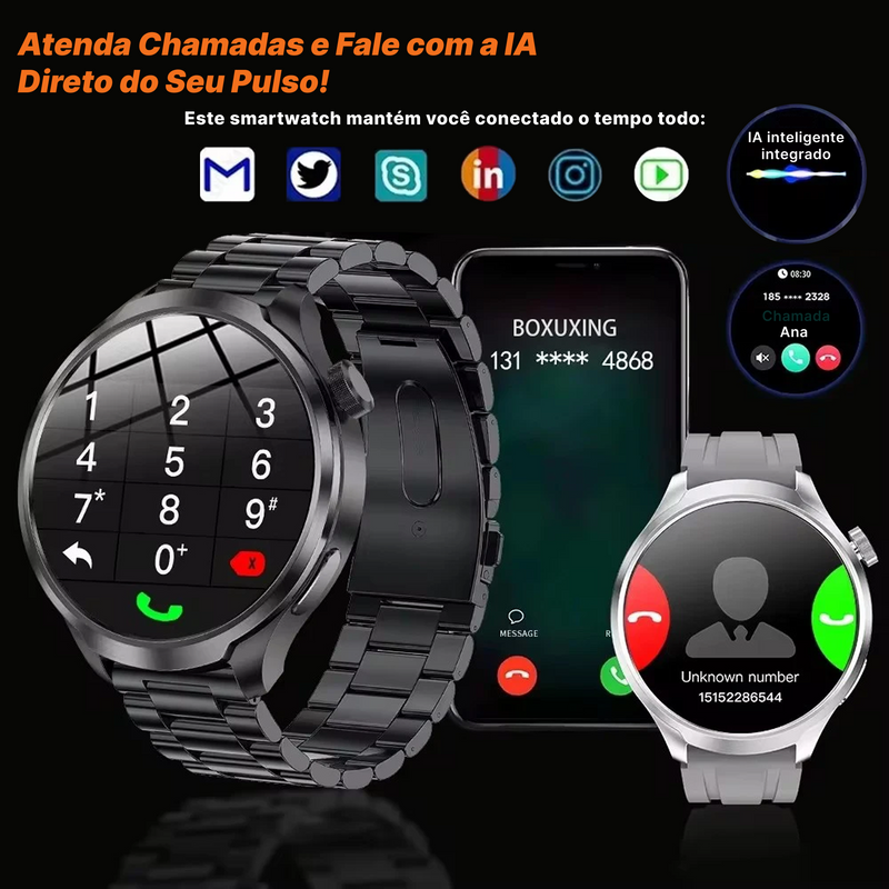 Relógio Inteligente 2025: 25+ Funções com NFC, GPS e Bluetooth